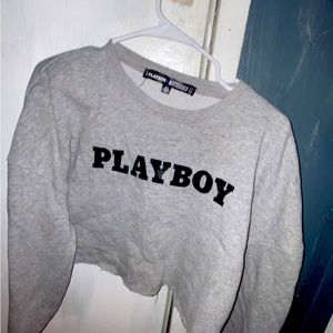 playboy crop top long sleeve size 4